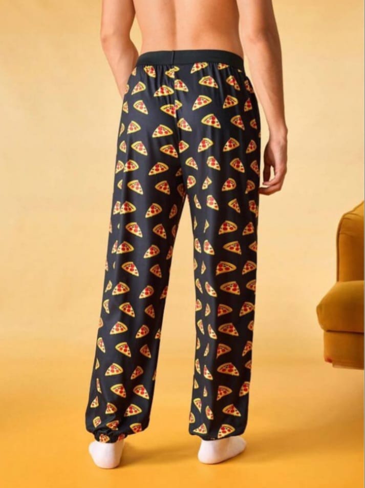 Men's Comfortable All Over Pizza Print Lounge Pants